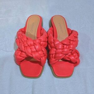 Vionic Women's Kalina Braided Slide Sandals Size 6.5 Coral Orange Color